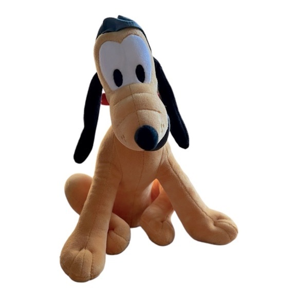 Disney Pluto Dog Plush Puppy Stuffed‎ Animal Adorable Kids Toy Yellow Black 10” - Picture 1 of 7